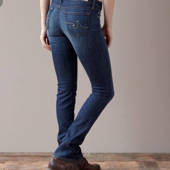 AG Adriano Goldschmied The Premiere Skinny Straight Jeans Dark Wash Denim 25R - Picture 1 of 8